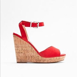 Express Red Cork Wedges! Brand New!